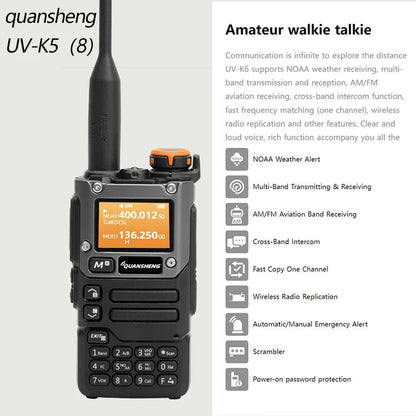 Quansheng UV K5 (8) Walkie Talkie Portable Am Fm Two Way Radio Commutator Station Amateur Ham Wireless Set Long Range Receiver [TEL]