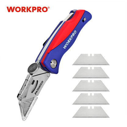 Folding Knife Utility Knife with 5 Blades Multifunction Folding Knife Portable Pocket Knife Paper Cutter DIY Hand Tools [HTO]