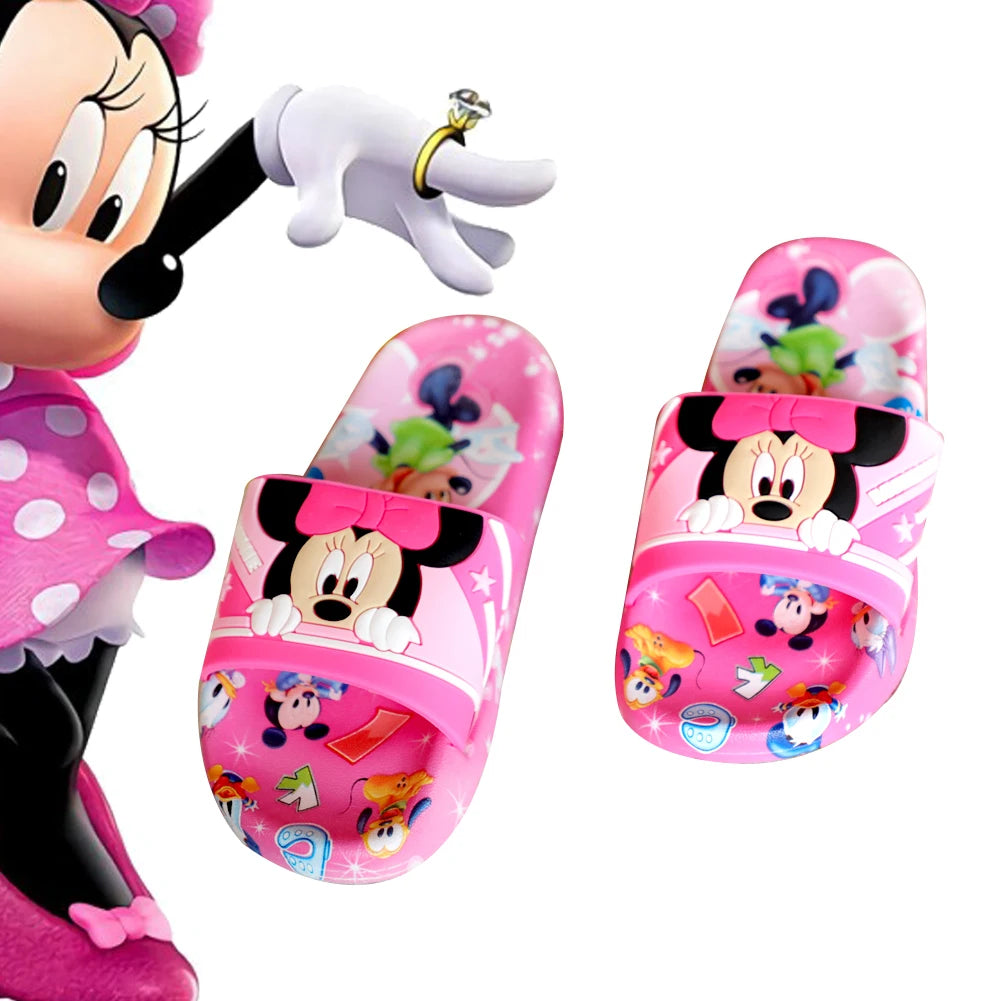 New Summer Children Sandals Kids Cartoon Minnie Toddler Boys Girls Soft Sole Shoes Anti-Slip Slippers Wearable in all seasons [SHO]