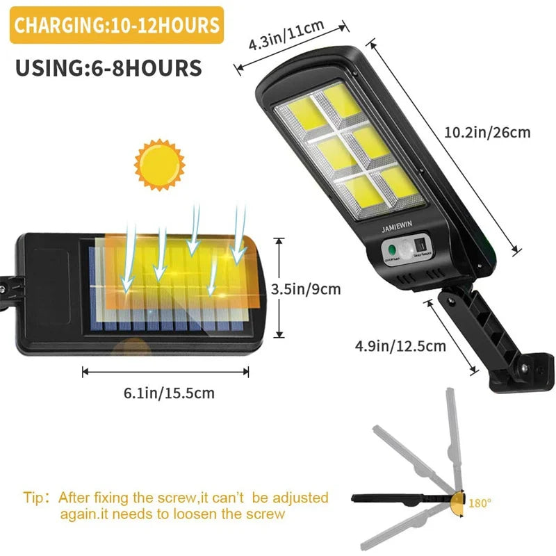 Solar Street Lights Outdoor Waterproof Motion Sensor Wall LED Lamp with 3 Lighting Mode Solar Powered Lights for Garden Patio [SLG]