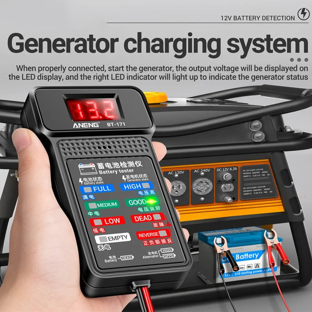 ANENG BT-171 12V Multifunctional Battery Testers Auto Repair Industry Detection with LED Reverse Display Screen Electrician Tool [TOL]