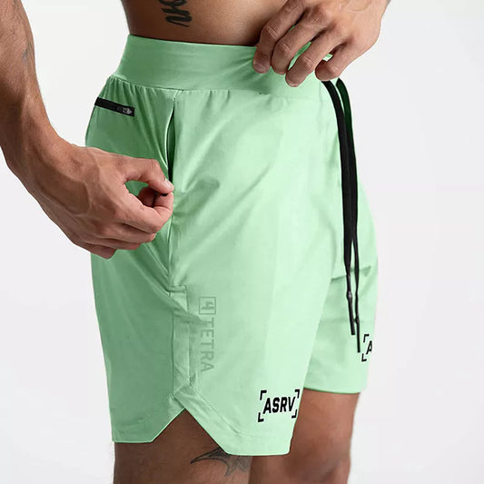 Gym Men's Quick-drying Training Shorts Men Sports Casual Clothing Fitness Workout Running Grid Compression Athletics Shorts [MEN]