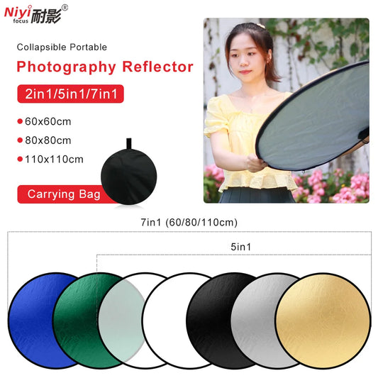 Reflector Photography Light Rebotator Photography Accessories Studio Light Reflector Diffuser Colorchecker 5in1 Photo Batter [PHO]