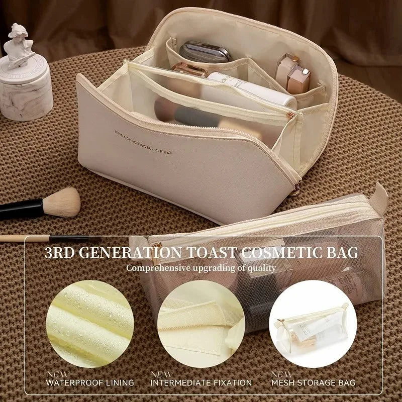 2Pcs Cosmetics Storage Kit Large Capacity Travel Toiletry Bag Makeup Bag Ins Advanced Sense Portable Cosmetic Storage Bag [CSM]