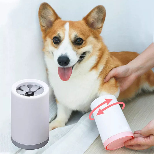 Portable Dog Paw Cleaner Foot Washer Cup for Small Medium Dogs and Cats Muddy Paw Silicone Automatic Dog Wash Cleaning Supplies [PET]