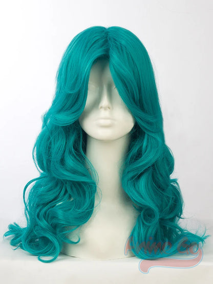 Anime Sailor Neptune Kaiou Michiru Halloween Cosplay Wigs Wavy Teal Hair mp003937 [COS]