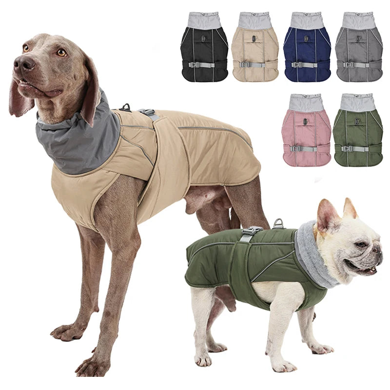 Dog Clothes Luxury Winter Jacket for Small Medium Large Dogs Waterproof Soft Padded Warm Pet Coat Safety Reflective  Dog Outfit [PET]