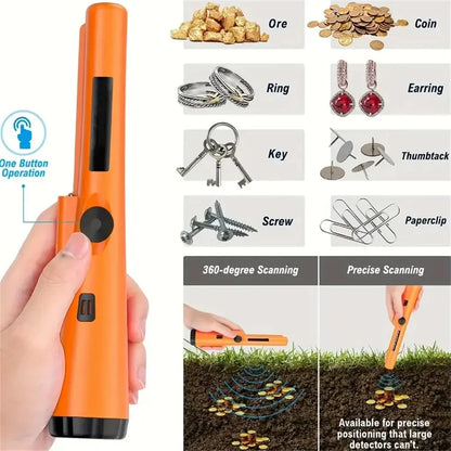 Metal Detector Pinpointer Waterproof Handheld Pin Pointer Wand Golden Treasure Hunting Unearthing Tool Accessories [MTL]