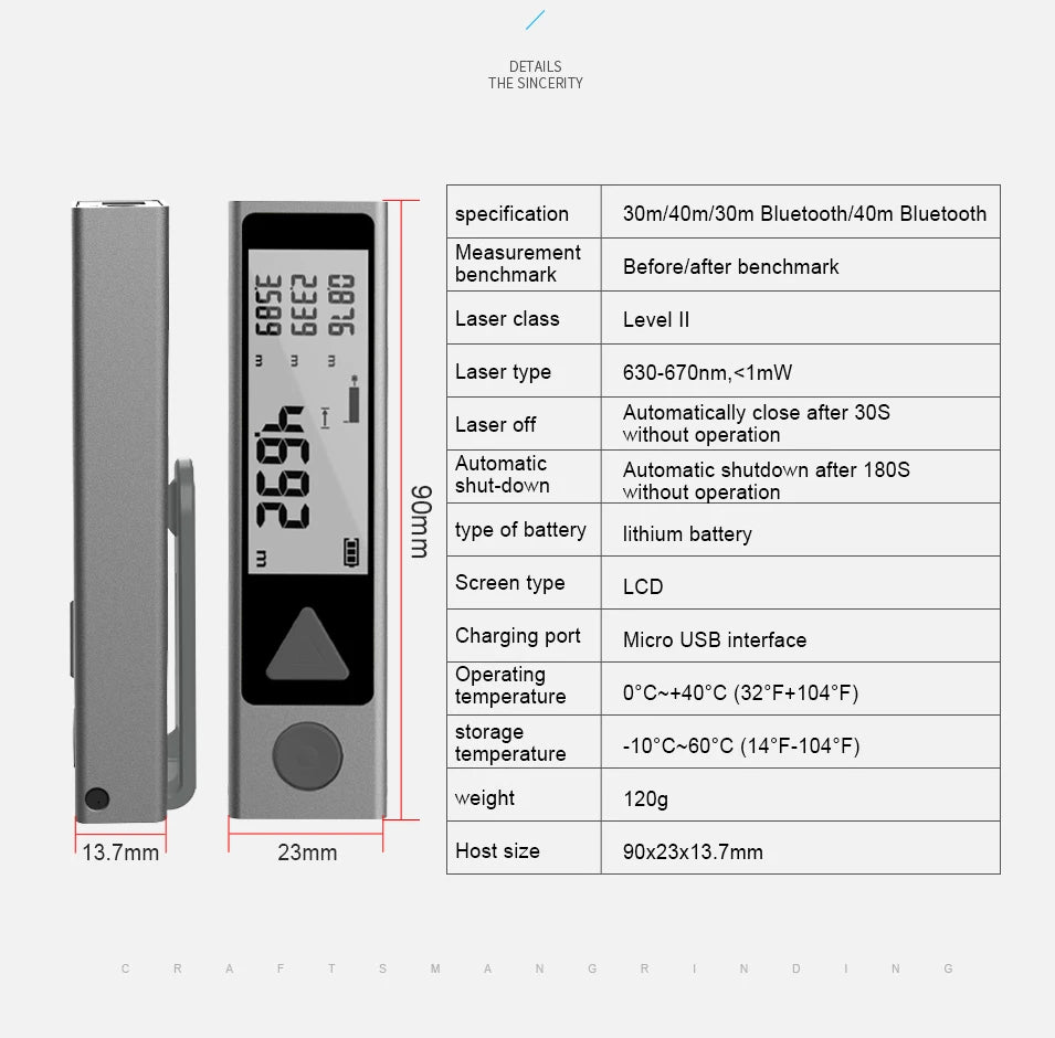 Mileseey MiNi Bluetooth Laser Distance Meter Trena Laser Measuring Tape Handheld Metre Laser лазерная рулетка дальномер лазерный [MTR]