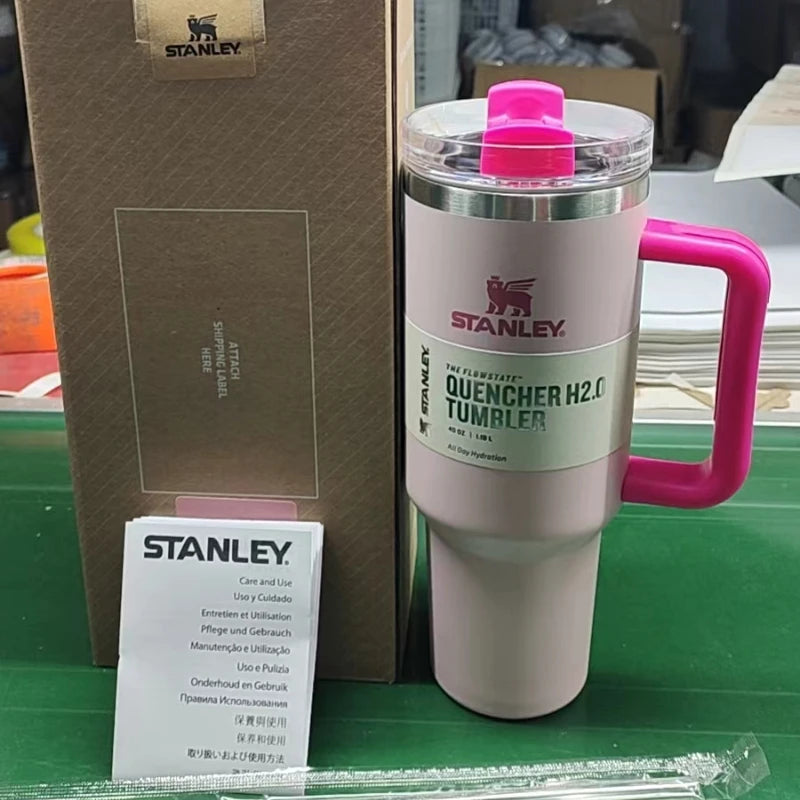 Stanley Tumbler FlowState Straw Lid Stainless Steel 30oz/40oz Vacuum Insulated Car Mug Double Wall Thermal Iced Travel Cup [MUG]