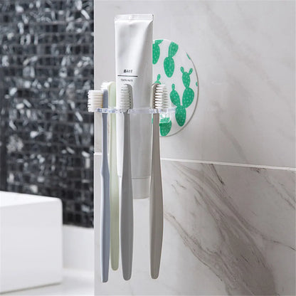 1PC Plastic Toothbrush Holder Toothpaste Storage Rack Razor Toothbrush Dispenser Bathroom Storage Rack Bathroom Accessories Tool [DSP]