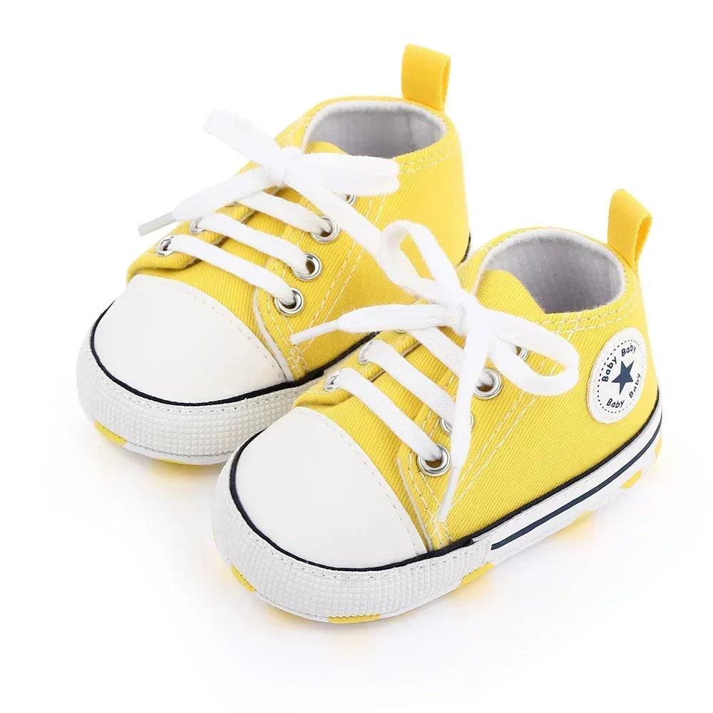 Canvas Sneakers Baby Boys Girls Shoes First Walkers Infant Toddler Anti-Slip Soft Sole Classical Newborn Baby Shoes 0-18 Month [SHO]