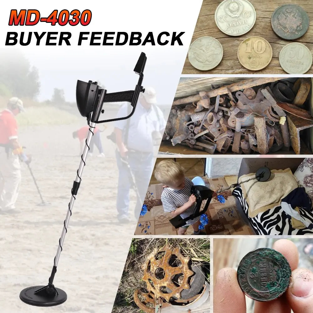 MD-4030 Metal Detector Underground Gold Detector Outdoor Gold Digger Length Adjustable Treasure Hunter Seeker Portable Detector [MTL]