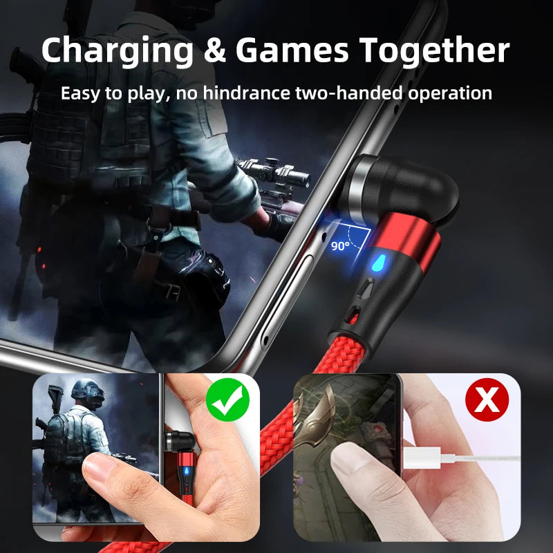 AUFU 5A Magnetic Type C Cable For Samsung S21 Huawei P30 Magnet Fast Charging Charger Wire for iPhone Xiaomi Micro USB Data Cord [MOB]