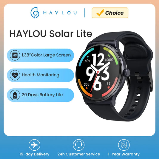 HAYLOU Solar Lite Smart Watch 100+ Workout Modes Smartwatch Heart Rate Blood Oxygen Monitoring Sleep Stress Testing Sport Watch [SWH]