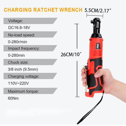 12V/18V Electric Impact Wrench Cordless Rechargeable Screwdriver 3/8 Inch Right Angle Ratchet Wrenches Driver Drill Power Tool [TOL]