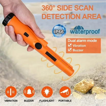 Metal Detector Pinpointer Waterproof Handheld Pin Pointer Wand Golden Treasure Hunting Unearthing Tool Accessories [MTL]