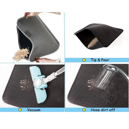 Non-slip Cat Litter Mat With Gift Waterproof Double Layer Pet Litter Box Mat Sand Cat Pad Bed Mat Clean Pad Cat Accessories [PET]