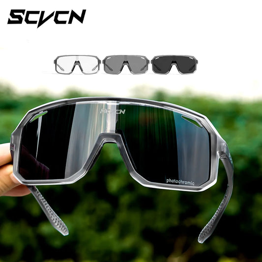 SCVCN Photochromic Cycling Sunglasses MTB Glasses Road Bike Cycling UV400 Goggles Men Women Outdoor Bicycle Sports Eyewear New [CYC]