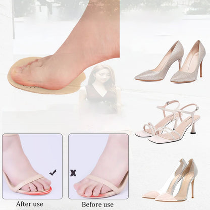 4pcs Sandals Anti-slip Stickers Leather Forefoot Pad Women High Heels Pain Relief Insert Insoles Toe Cushion Foot Care Shoes Pad [SHO]