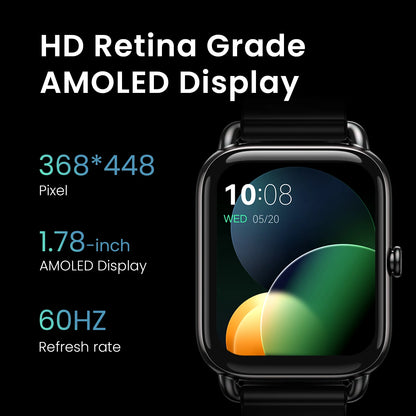 HAYLOU RS4 Plus Smartwatch 1.78'' AMOLED Display 105 Sports Modes 10-day Battery Life Smart Watch SpO₂ Heart Rate Sleep Monitor [SWH]