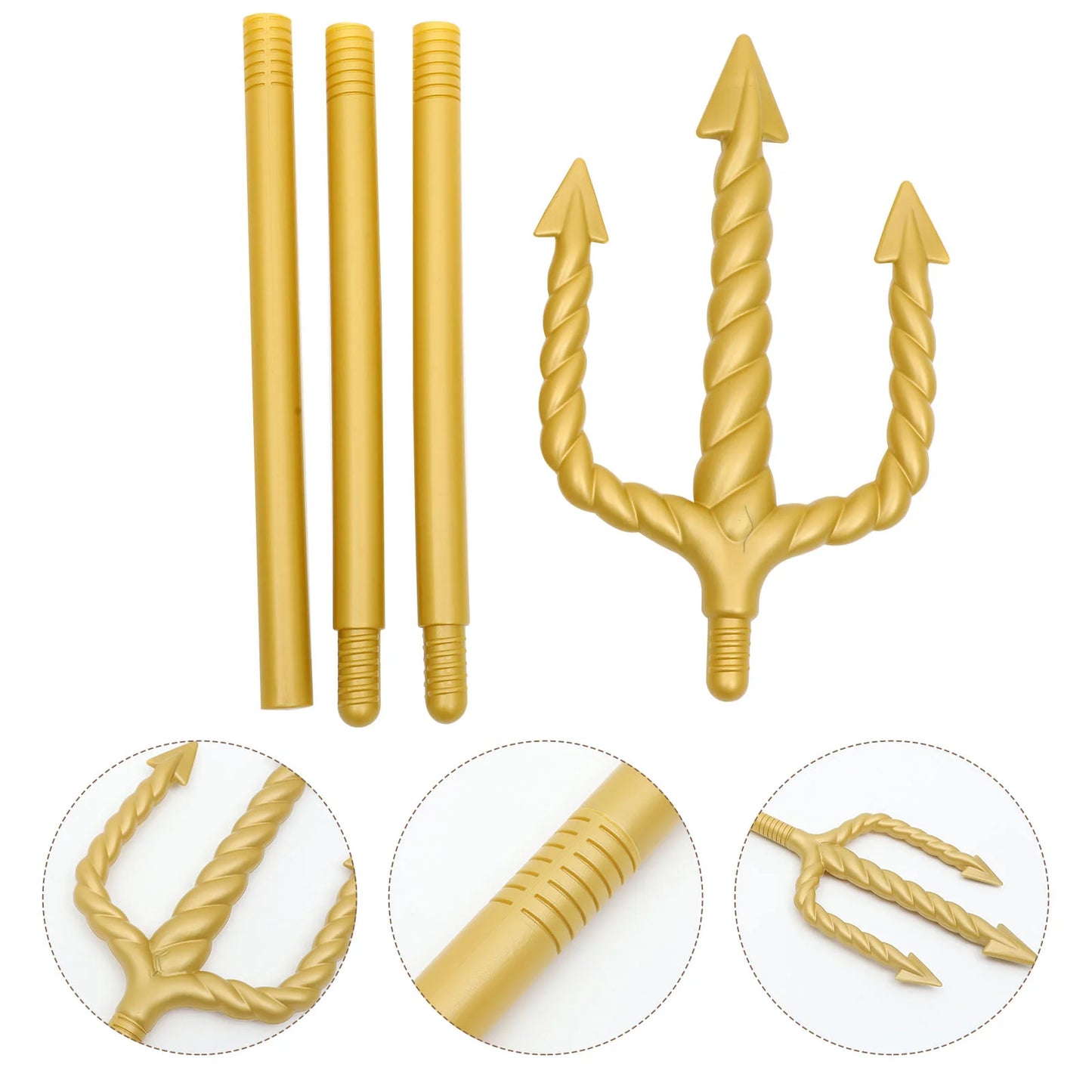 Neptune's Trident Fork Party Halloween Decorations Cosplay Decorative Scepter Demon Supplies Costume Accessories Ornament [COS]