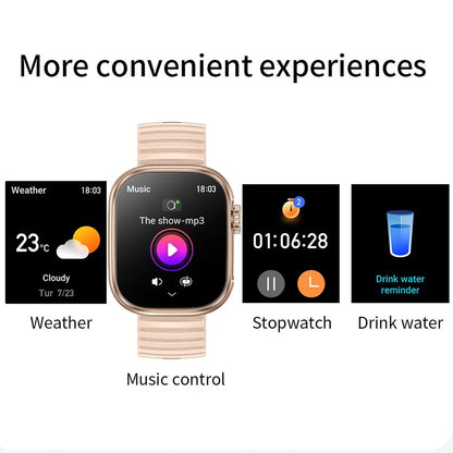 SENBONO Smart Watch Men Women LED Flashlight 100+ Sport Modes Fitness Tracker Body Temperature 2.01” Screen Smartwatch Men Wome [SWH]