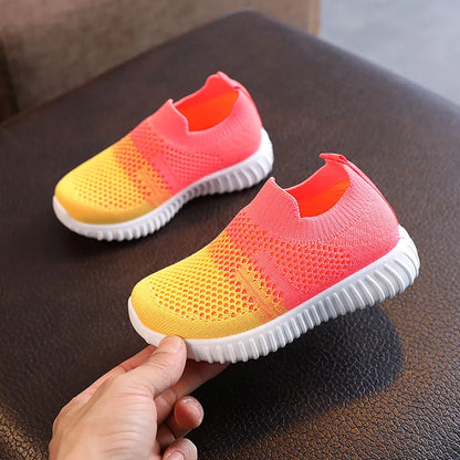 Children Running Sneakers Boys Kids Shoes Mesh Breathable Anti-Slip Walking Patchwork Tenis Toddler Soft Soled Girls Shoes [SHO]