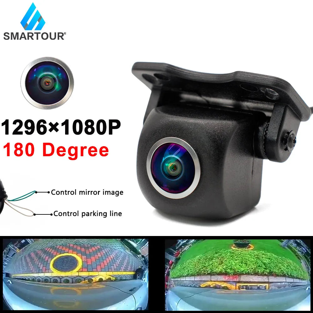 Smartour 180 Degree 1080p Wide Angle HD Auto Rear View Camera Car Backup Reverse Camera Night Vision Parking Assistance Camera [CAR]