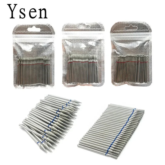 50 pcs/set drill bit set for nails Cutter Dental Diamond Grinding Polish Burs Dental Lab Polisher 2.35mm Shank Nail Tools [TPT]