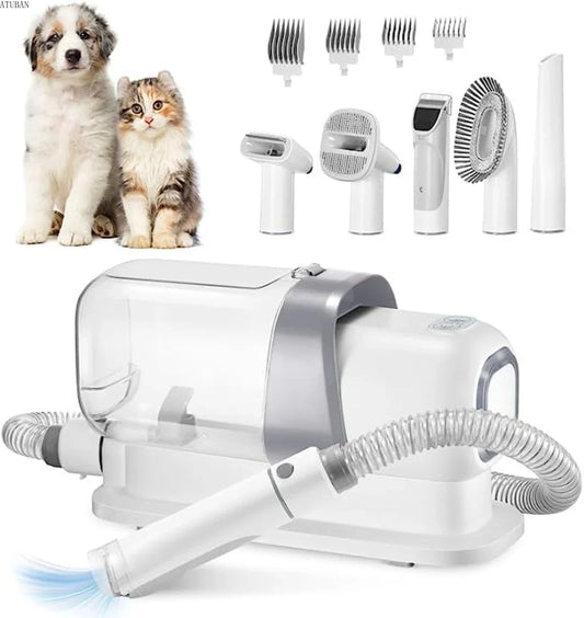 Pet Grooming Kit Vacuum Dog Grooming Clippers Pet Hair Remover with Powerful 2.3L Large Suction & Low Noise Pet Hair Clipper Kit [PET]