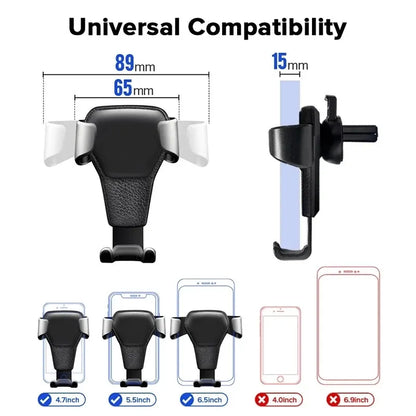 Gravity Car Holder For Phone Air Vent Clip Mount Mobile Cell Stand Smartphone GPS Support For iPhone 13 12 Xiaomi Samsung Phone [CAR]