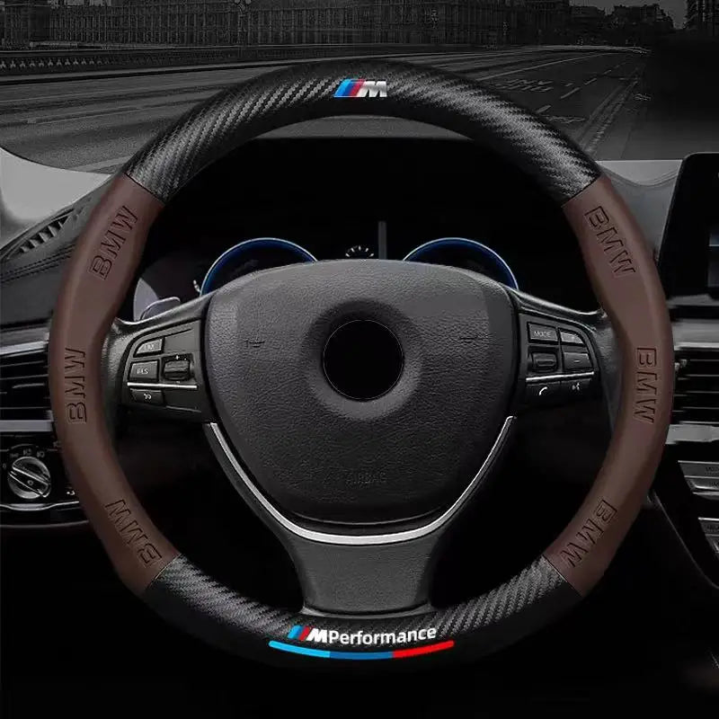 Car Anti-slip Leather Steering Wheel Cover For BMW M Power E46 E39 E60 E90 E91 E36 E87 F10 F20 F30 X1 X2 X3 X4 X5 X7 M2 M3 M4 M5 [BDK]