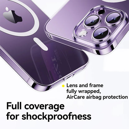 Baseus Magnetic Case for iPhone 15 Pro Max Slim Thin Phone Case Transparent Cover For iPhone 15 Pro Plus Magnet Back Cover Case [PHC]