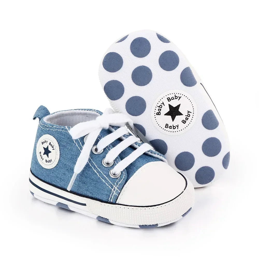 Canvas Sneakers Baby Boys Girls Shoes First Walkers Infant Toddler Anti-Slip Soft Sole Classical Newborn Baby Shoes 0-18 Month [SHO]