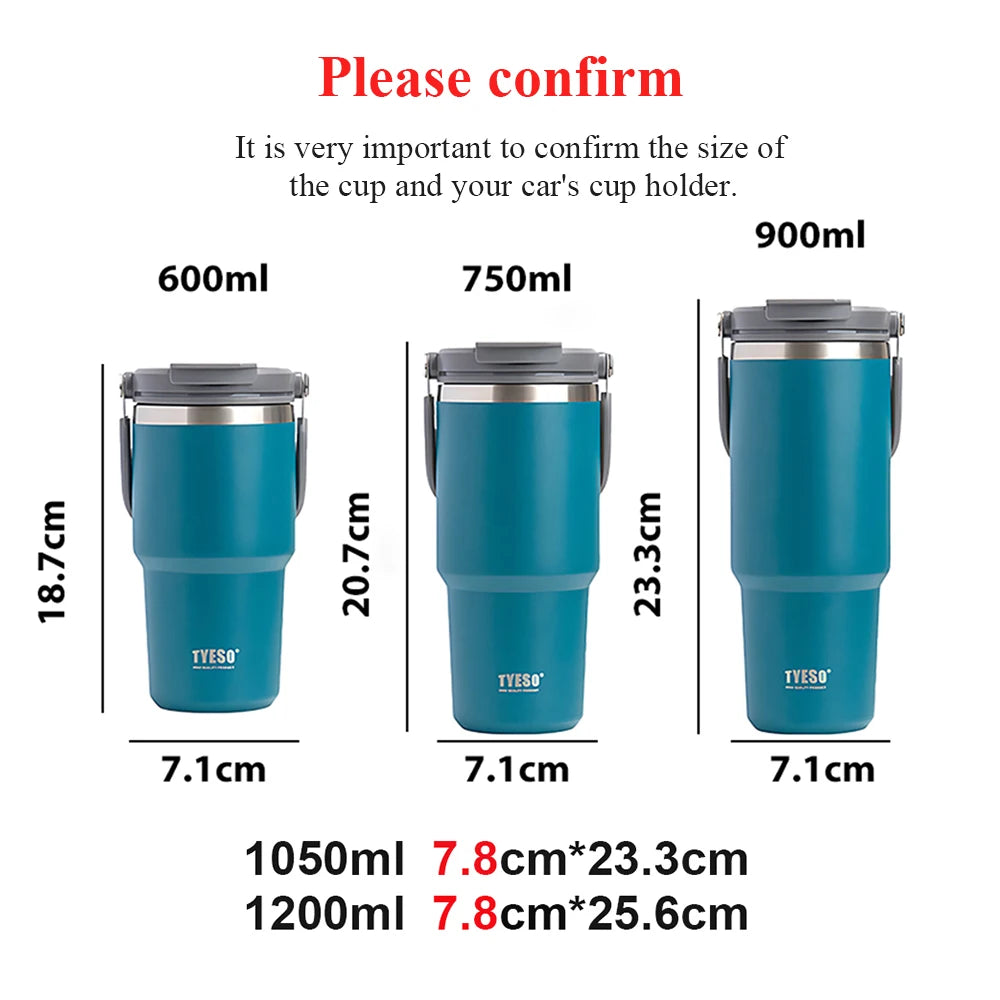 Thermal Coffee Cup Tyeso Stainless Steel Thermos Bottle Car Tumbler Double-layer Insulation Water Bottle Keeps Cold and Heat [MUG]