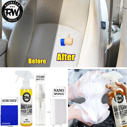 Foamy Car Interior Leather Wash Multi-Purpose Cleaner Tools Car Restorer Strong Decontamination Sofas Kitchen Shoes Car Wash [SHO]