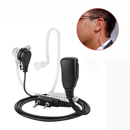 2 Pin PTT MIC Headset  Baofeng Acoustic Air Tube Microphone  Earphone Earpiece For EMF Anti Radiation Walkie Talkie Radio [TEL]