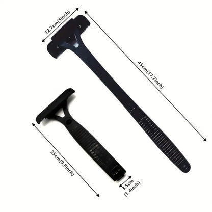 Long Handle Folding Shaver for Men Body Back Hair Trimmer Body Leg Razor Shaver Hair Removal Tool with 5Pcs Replaceable Blades [HAI]