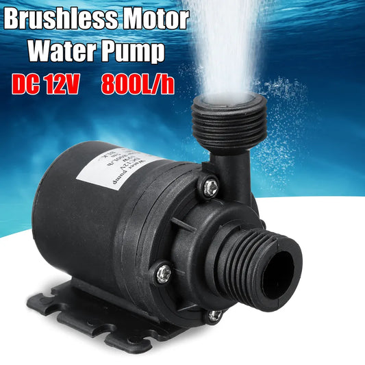 Ultra Quiet Water Pump Mini DC 12V 19W 800L/H Brushless Motor Submersible Aquarium Water Pump Pond Fountain For Fish Tank Garden [PUM]