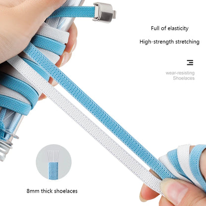 1Pair No Tie Shoe laces Press Lock Shoelaces without ties Elastic Laces Sneaker Kids Adult 8MM Widened Flat Shoelace for Shoes [SHO]