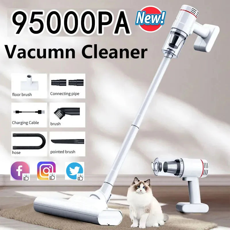 Xiomi 95000Pa Handheld Wireless Vacuum Cleaner Cordless Portable Cleaning Robot Home and Car Use Large Suction Vacuum Cleaner [VAC]