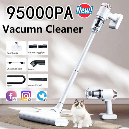 Xiomi 95000Pa Handheld Wireless Vacuum Cleaner Cordless Portable Cleaning Robot Home and Car Use Large Suction Vacuum Cleaner [VAC]