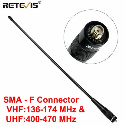 RETEVIS Walkie-Talkie Antenna SMA-F RHD-771 VHF UHF Dual Band for Kenwood Baofeng UV 5R 144/430Mhz for Quansheng UV K5 UV K6 K58 [TEL]