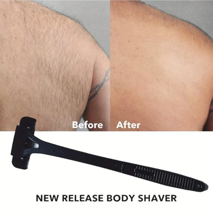 Long Handle Folding Shaver for Men Body Back Hair Trimmer Body Leg Razor Shaver Hair Removal Tool with 5Pcs Replaceable Blades [HAI]