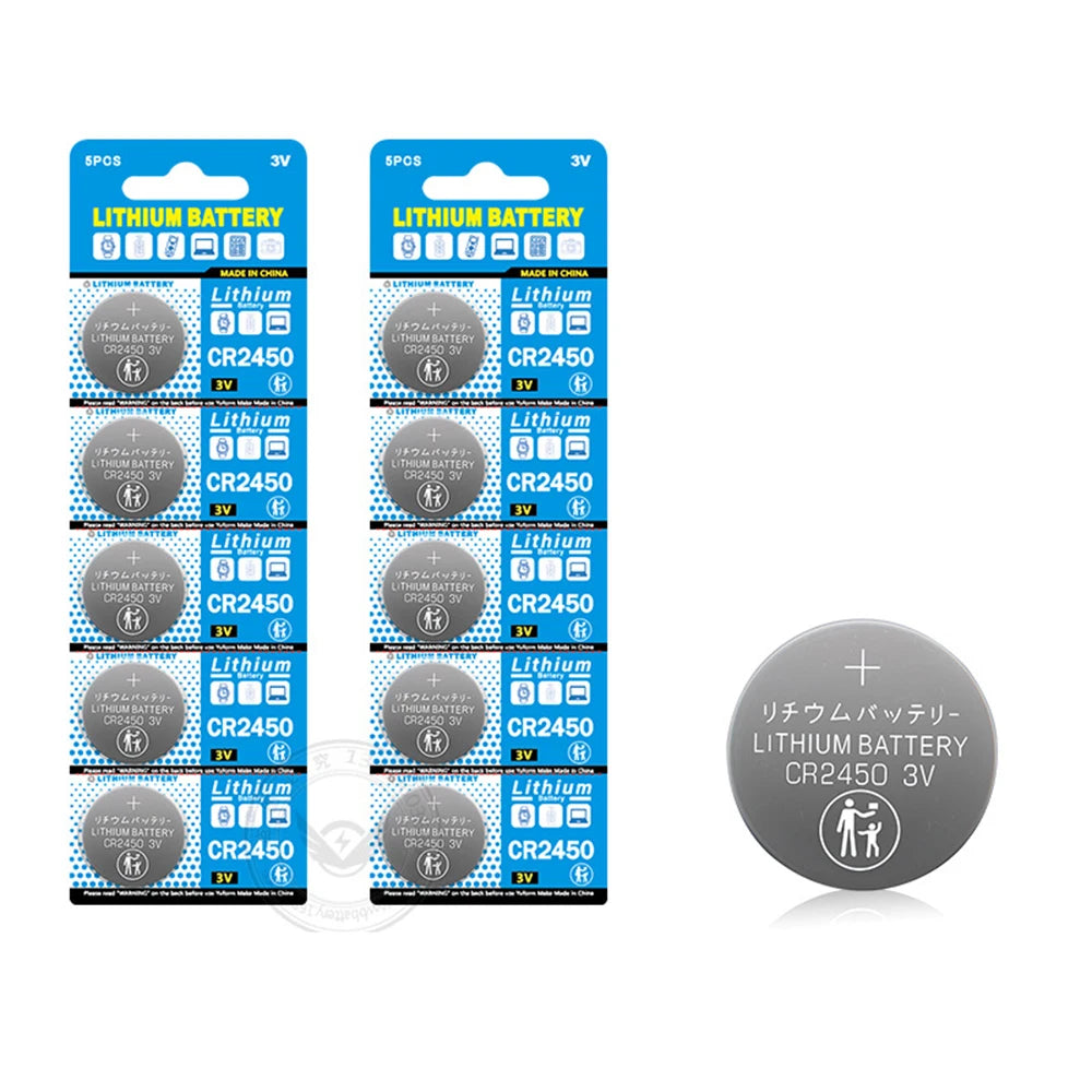 3V CR2450 Button Batteries CR 2450 5029LC LM2450 DL2450 CR2450N BR2450 600mAh Lithium Cell Coin Watch Battery [BAT]