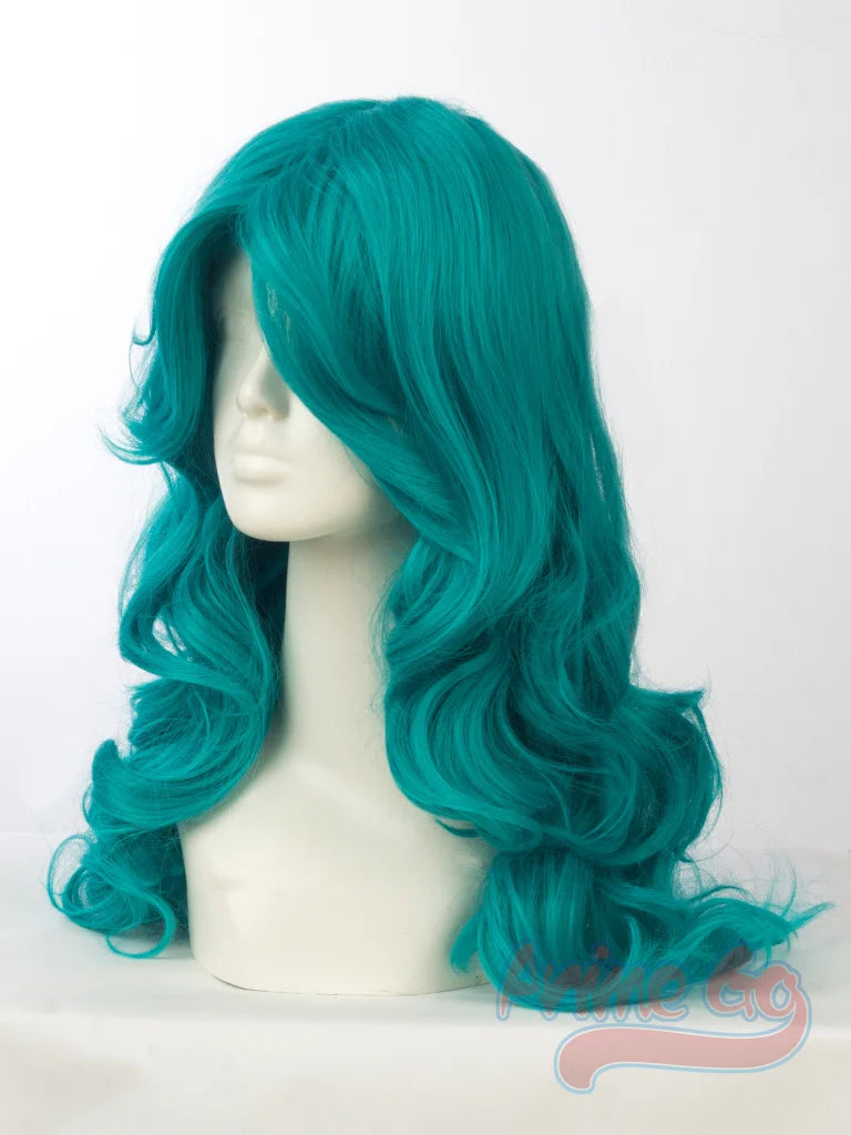 Anime Sailor Neptune Kaiou Michiru Halloween Cosplay Wigs Wavy Teal Hair mp003937 [COS]