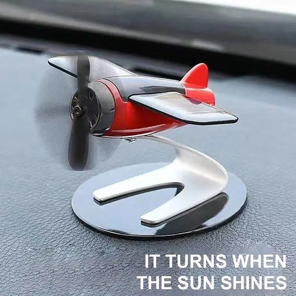 Mini Car Air Freshener Solar Panel Airplane Model with Solid Fragrant Car Perfume Aroma Diffuser Ornament Auto Decor Accessories [CAR]