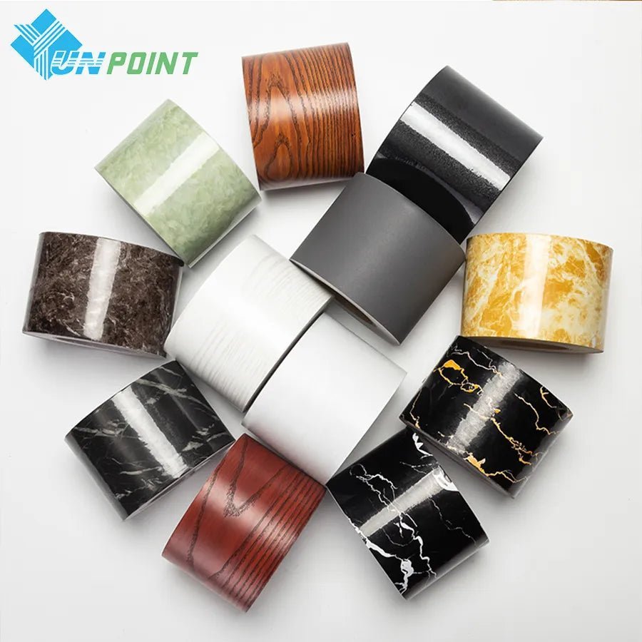 0.1x5M Marble Vinyl Waistline Sticker Solid Color Self Adhesive Wall Paper Border Bathroom PVC Waterproof Wood Pattern Wallpaper [HOM]