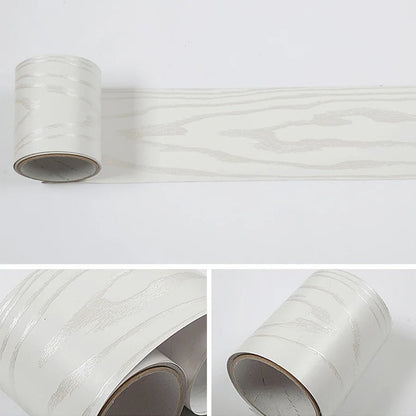 0.1x5M Marble Vinyl Waistline Sticker Solid Color Self Adhesive Wall Paper Border Bathroom PVC Waterproof Wood Pattern Wallpaper [HOM]